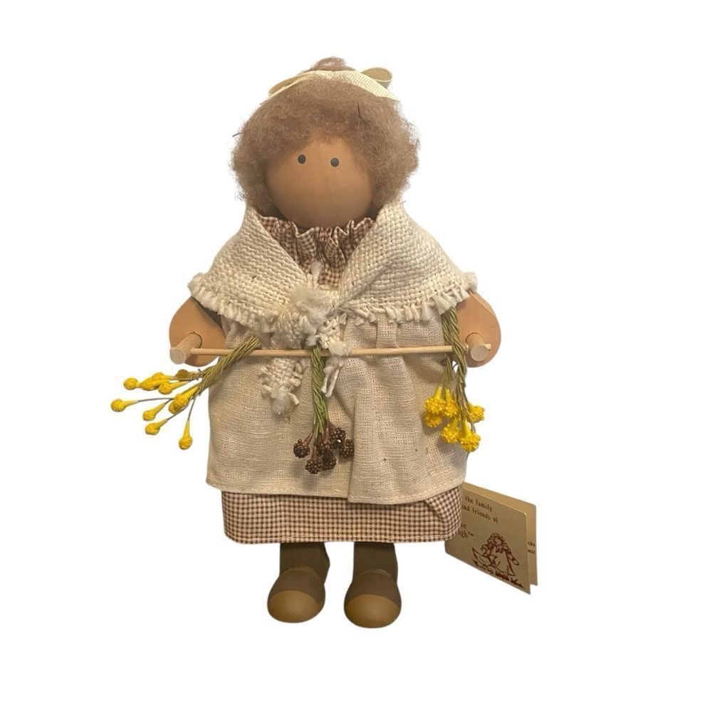 Vintage Lizzie High Wooden Doll Jillian Bowman Gardener‎ Country Decor